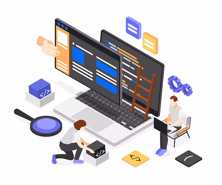 Team working on digital projects